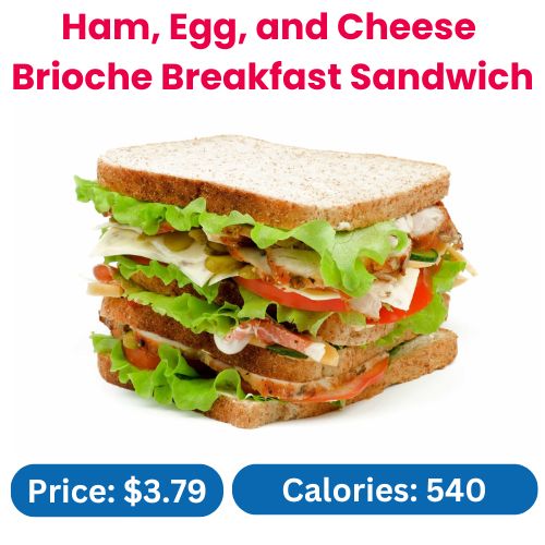Ham, Egg, and Cheese Brioche Breakfast Sandwich