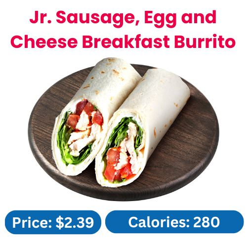 Jr. Sausage, Egg and Cheese Breakfast Burrito