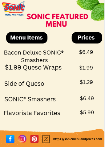 Sonic Featured Menu